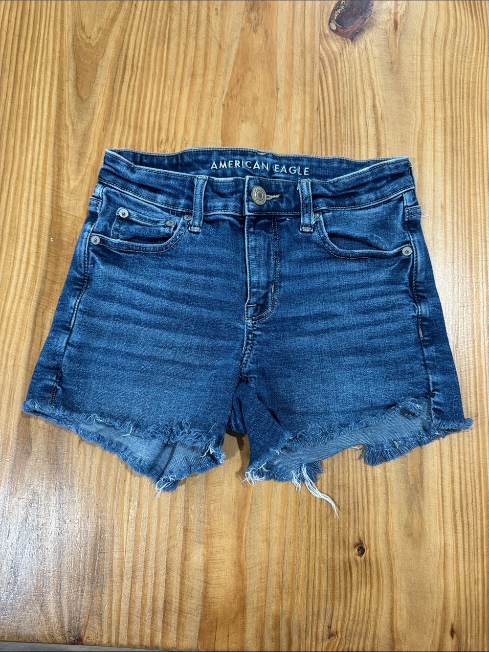 American Eagle Outfitters Indigo Distressed Denim Cutoff Shorts